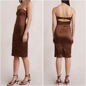 Bec + Bridge "Heather" Satin Dress in Cognac